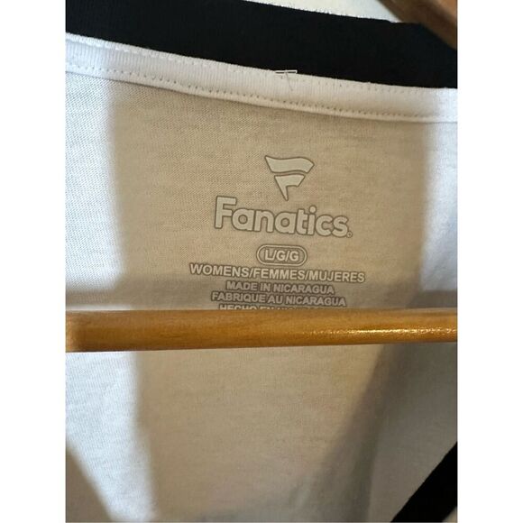 Fanatics NFL Las Vegas Raiders Black and White Lace Up T Shirt Size Large New - Picture 3 of 4